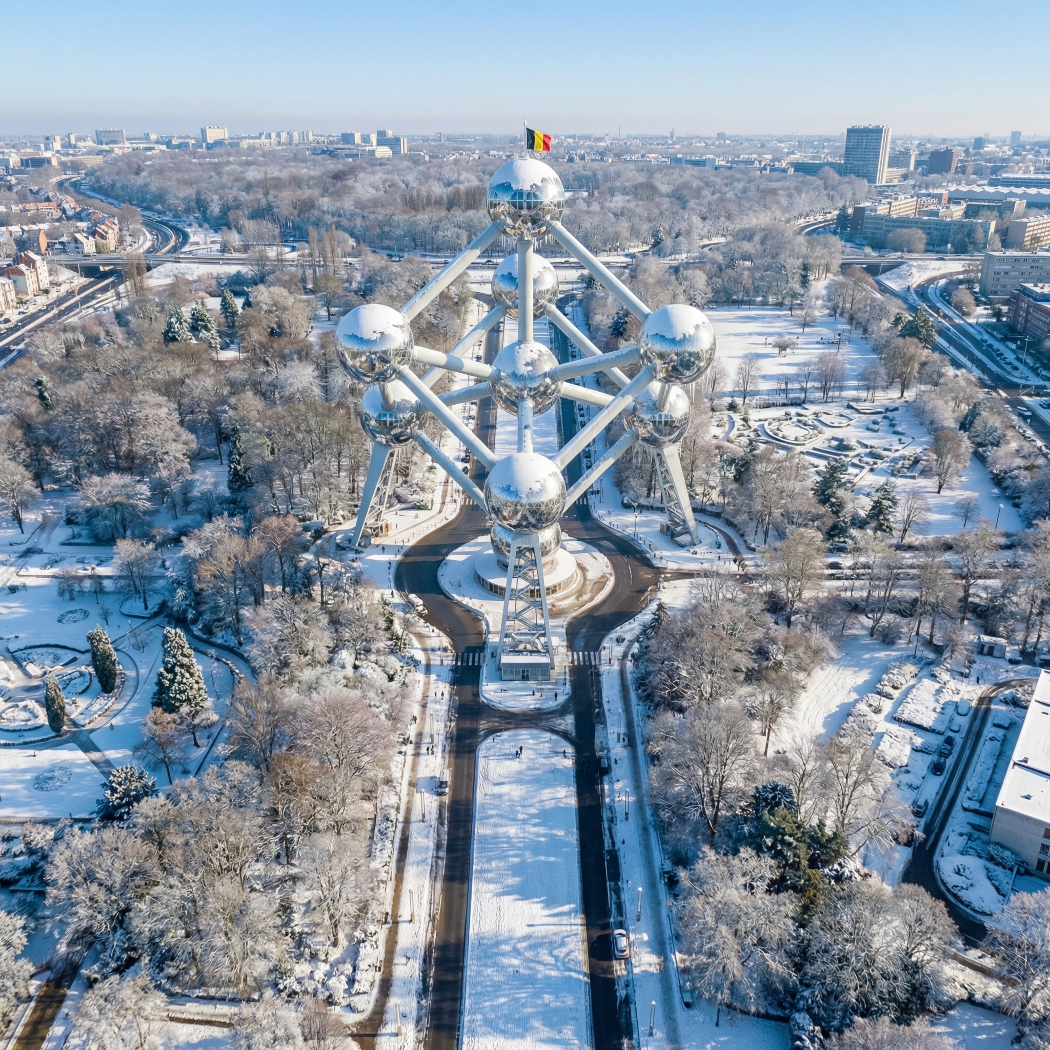 Atomium snow