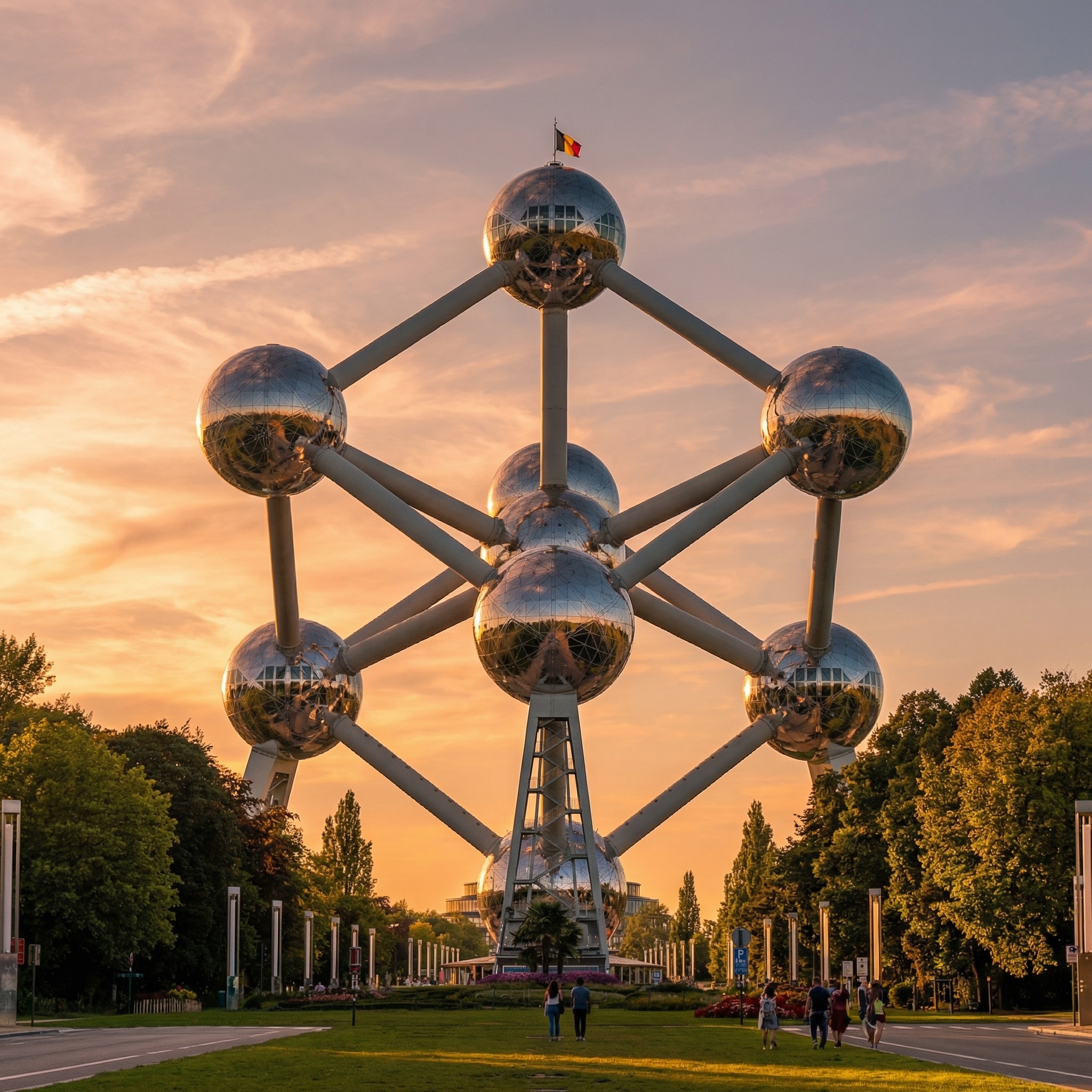 Atomium sunset
