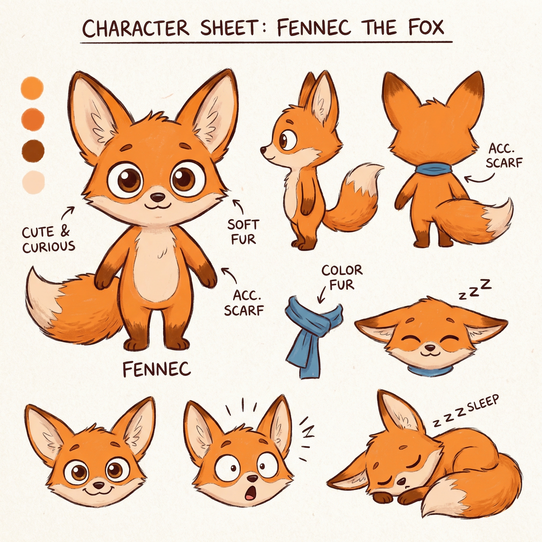 Fennec fox character sheet